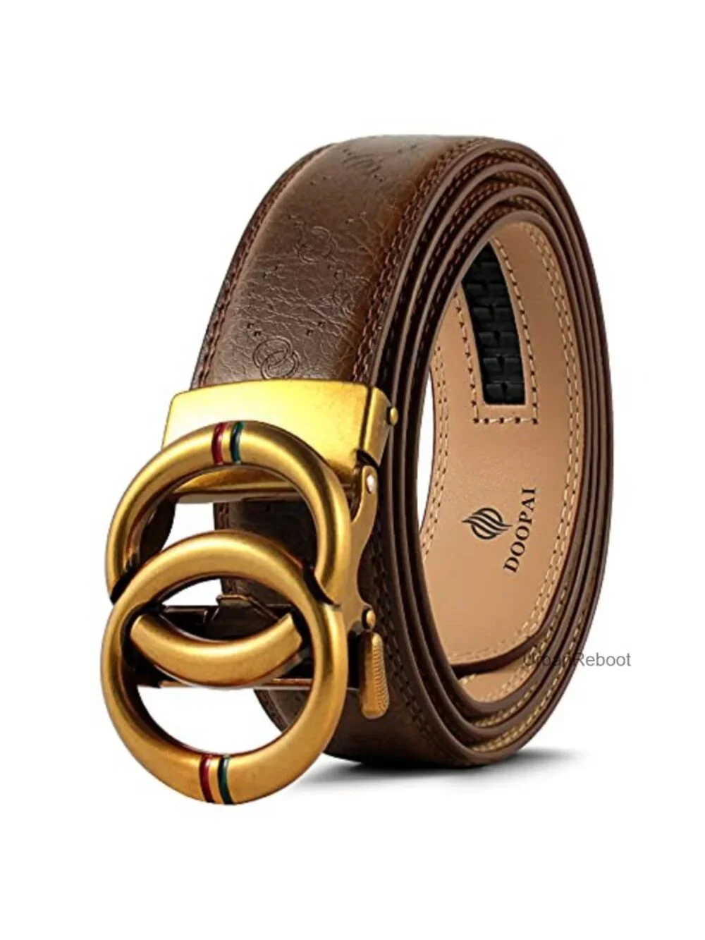 Men's Leather Ratchet Belt Cut-to-Fit 1 3/8